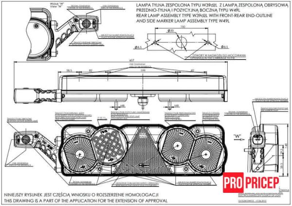 іи Ліхтар задній на причіп гібридний WAS 378 W39dżP+W49 правий