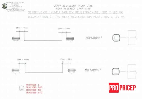 ику4пммп Ліхтар задній на причіп світлодіодний WAS 1089 W145