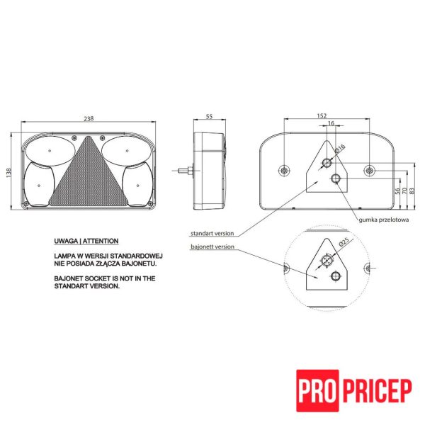 икуки Ліхтар задній на причіп FRISTOM FT-088 PCOF правий із заднім ходом