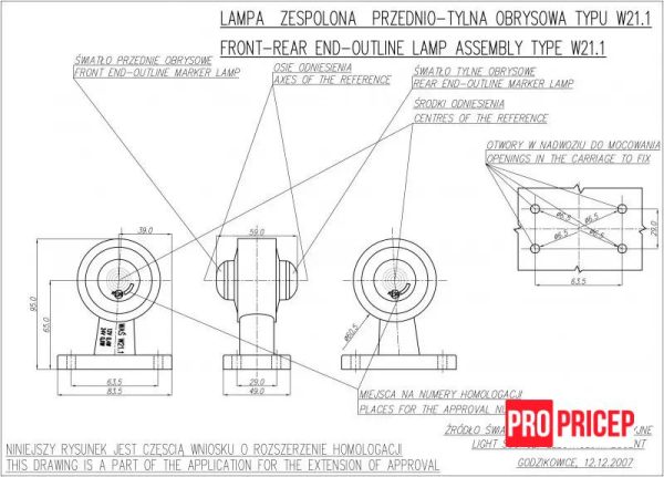 ипукп Ліхтар контурний світлодіодний WAS 134L W21.1 лівий