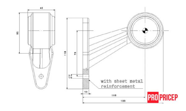 ке45 Ліхтар контурний світлодіодний FRISTOM FT-009 C LED лівий