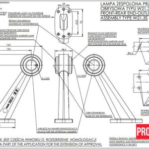 Ліхтар контурний світлодіодний WAS 413BCP W21.3S правий