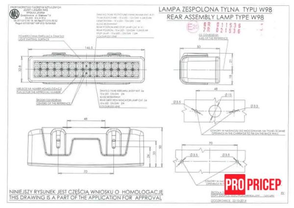 киуикум Ліхтар задній світлодіодний універсальний WAS 747 W98