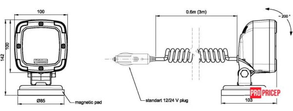 муцмцу Фара робочого світла світлодіодна FRISTOM FT-036 LED MAG M30