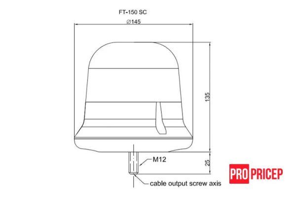 о64п5 Проблисковий маячок помаранчевий світлодіодний FRISTOM FT-150 DF LED PI подвійний спалах