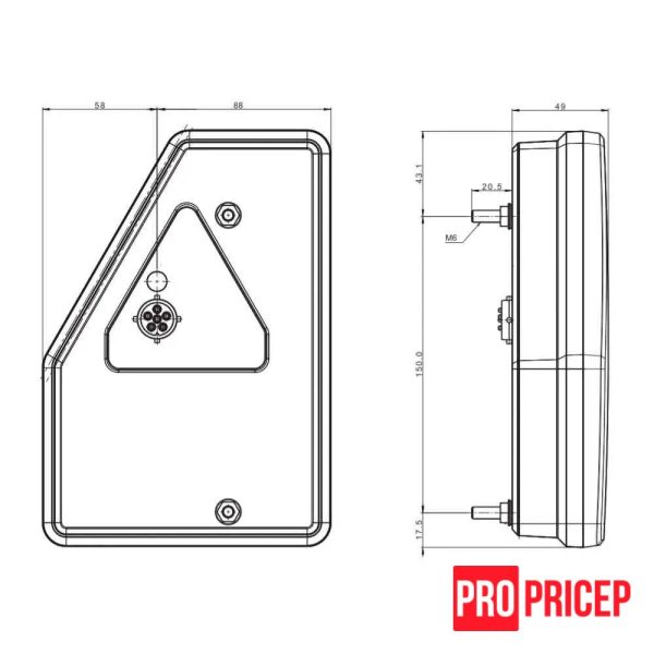 оц645 Ліхтар задній багатофункціональний світлодіодний FRISTOM FT-277 L LED лівий