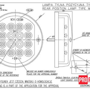 оньк Ліхтар габаритний задній світлодіодний WAS 175 W34