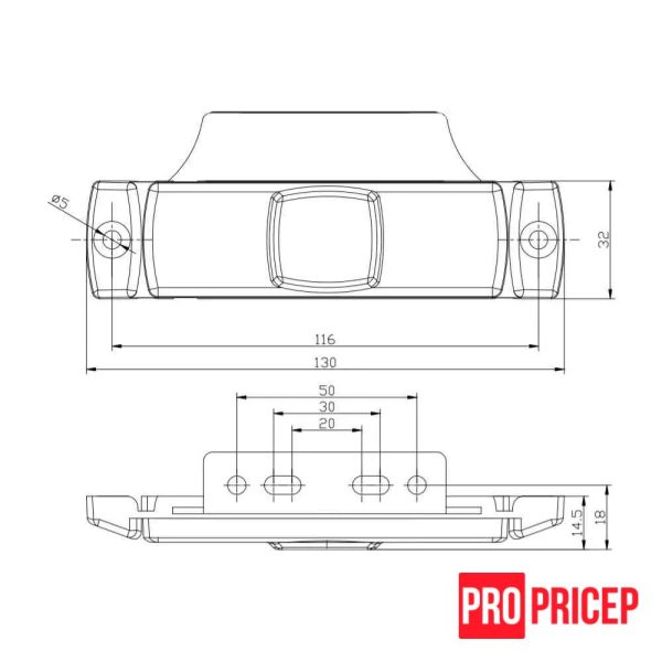 п345 Ліхтар габаритний передній світлодіодний FRISTOM FT-017 B LED
