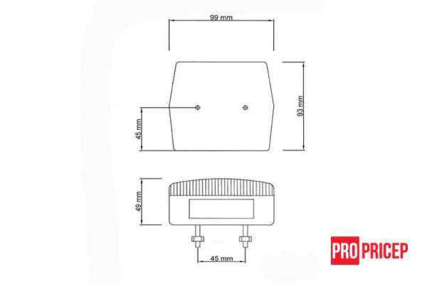 п4цп42 Ліхтар задній на легковий причіп FRISTOM MD-002L підсвічування номера