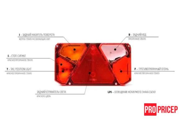 п4епа Ліхтар задній на вантажівку WAS 907C W125L лівий
