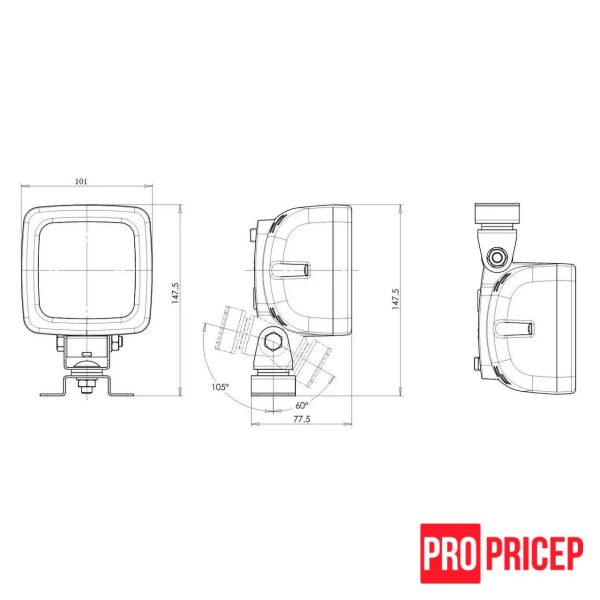 пц423 Ліхтар робочий світлодіодний WAS 1264 W186