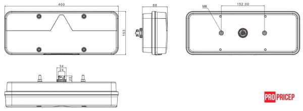 пк43 Ліхтар задній до напівпричепа FRISTOM FT-500-26 AMP правий