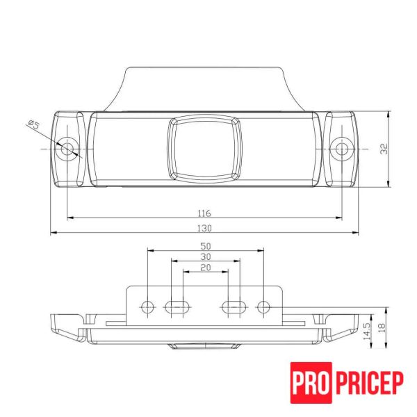 пкц Ліхтар габаритний бічний світлодіодний FRISTOM FT-017 Z+K LED