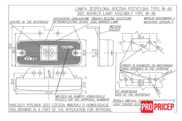 пккккккккккккккк Ліхтар габаритний бічний світлодіодний WAS 223z W46