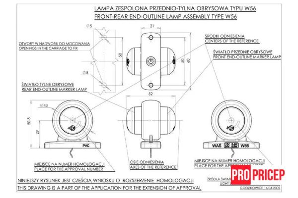 пппв Ліхтар контурний світлодіодний WAS 275 W56