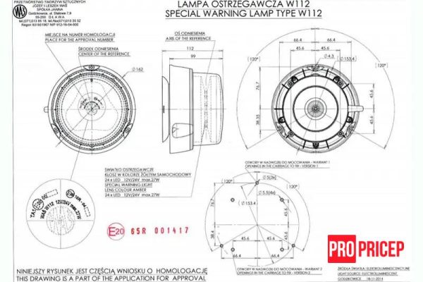 пуцй4 Проблисковий сигнальний маяк жовтий світлодіодний WAS 852.6 W112