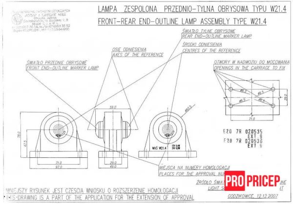пвр Ліхтар контурний світлодіодний WAS 137L W21.4 лівий