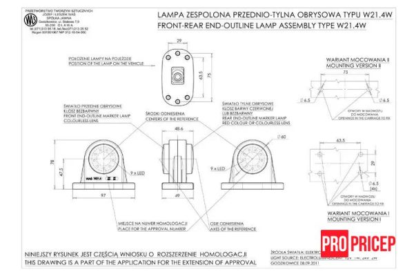 ркерке Ліхтар контурний світлодіодний WAS 498 W21.4W