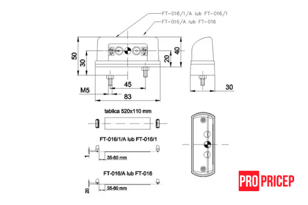 рпар Ліхтар освітлення номерного знаку світлодіодний FRISTOM FT-016/A LED