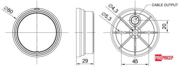 руке Ліхтар габаритний передній світлодіодний FRISTOM FT-060 B LED