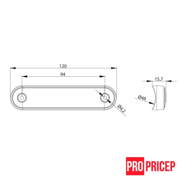 тккц6г45 Ліхтар габаритний задній світлодіодний FRISTOM FT-073 C LED LONG