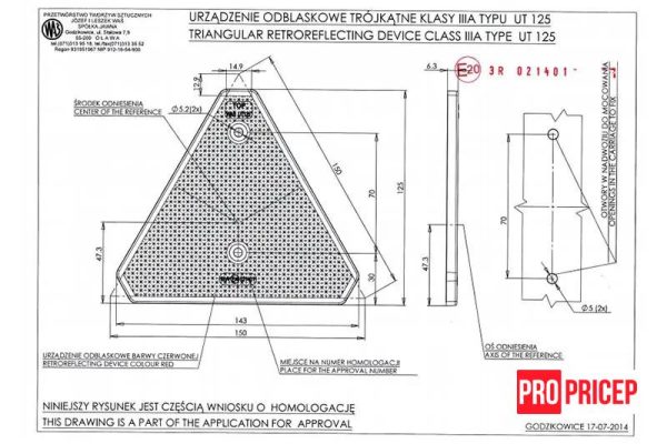 уц3аа3а Світловідбивач на причіп червоний WAS 839 UT125
