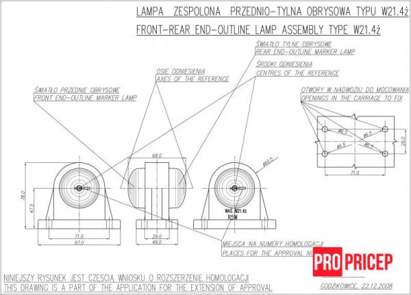 уца Ліхтар контурний WAS 264/I W21.4Ż