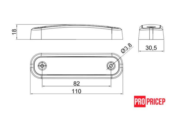 уцпппппппп Ліхтар габаритний передній світлодіодний FRISTOM FT-045 B LED