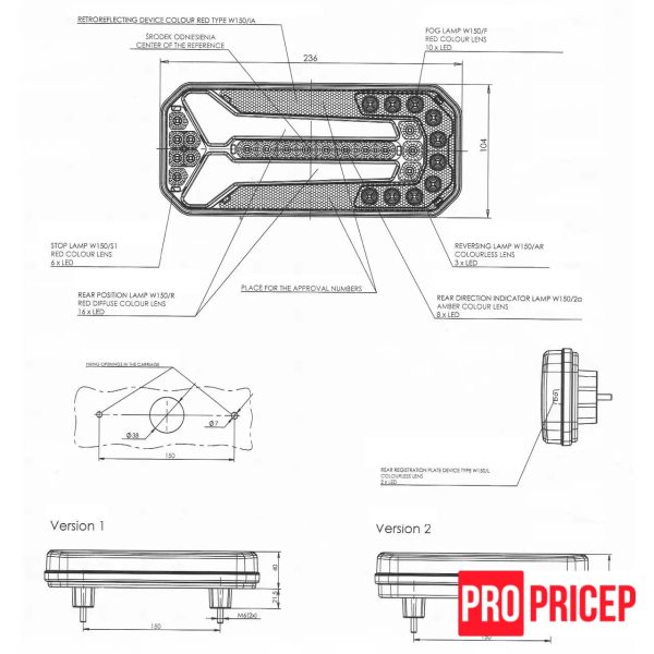 укикинкти Ліхтар задній на причіп світлодіодний WAS 1123 DD L/P W150DD