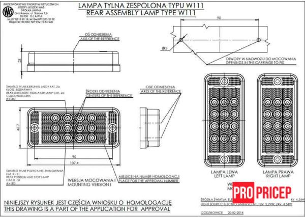 укп4 Ліхтар задній універсальний світлодіодний WAS 821 W111