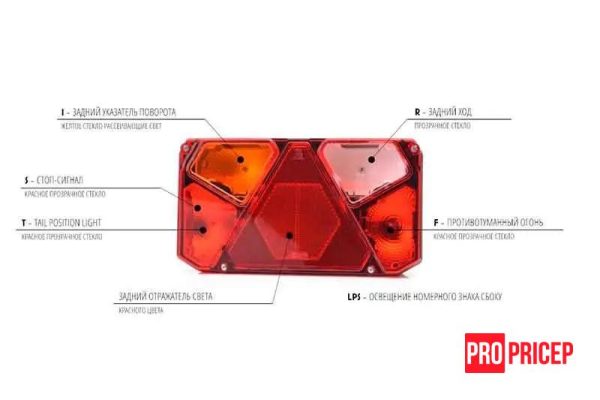 укп433е Ліхтар задній багатофункціональний WAS 911C W124L лівий