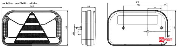 укпуп4е3па34 Ліхтар задній світлодіодний на причіп FRISTOM FT-170 P TB LED правий 7 функцій