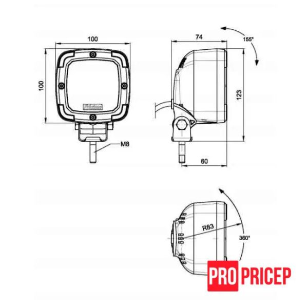 умп Фара робочого світла світлодіодна FRISTOM FT-036 LED
