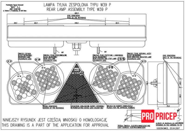 уп4п Ліхтар задній на причіп світлодіодний WAS 207 W39P правий