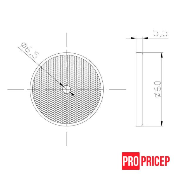 vda Світловідбивач на причіп білий FRISTOM DOB-033 B
