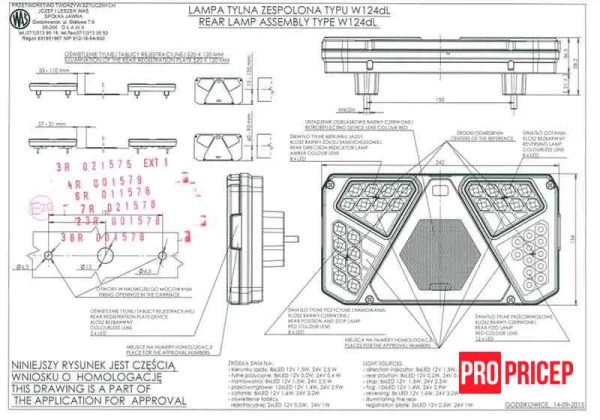 wewv Ліхтар задній світлодіодний на вантажівку WAS 939 W124DL лівий