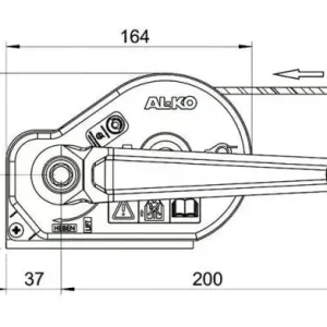 Лебідка причепа AL-KO Optima 351A Plus ручна з фалом 4 м 350 кг