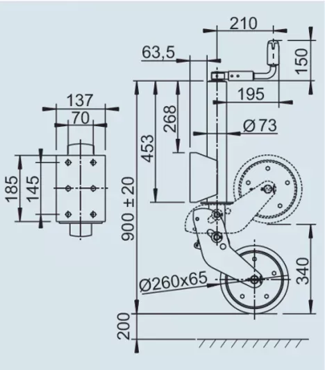 oporne-koleso-prichepa-al-ko-d73-mm-avtomatichne-dovzhina-900-mm-stalevij-disk-800-kg-1366155-o4k Опорне колесо причепа AL-KO d73 мм автоматичне довжина 900 мм сталевий диск 800 кг